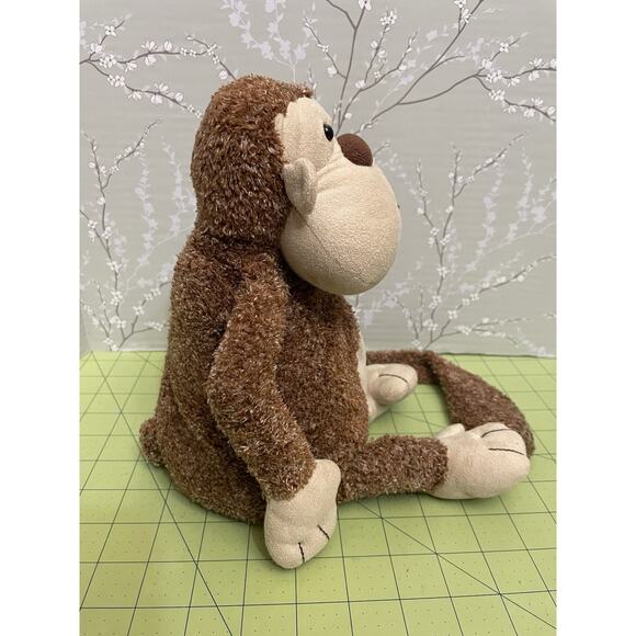Jellycat Tumtum Tum Tum Monkey Brown Tan Suede Tummy Chimpanzee Ape Long Tail - Picture 3 of 11